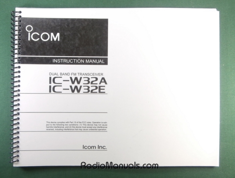 Icom IC-W32A/E Instruction Manual - Click Image to Close